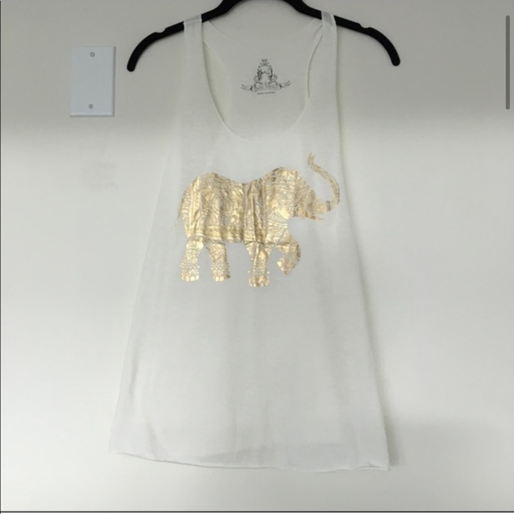 Elephant Top Worn Once Gold and White